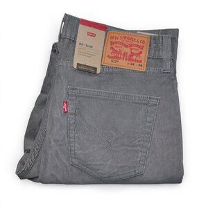 Levi's 511 Slim Fit Corduroy Jean Pants Men's Size 34x34 Silver Fox Gray NEW